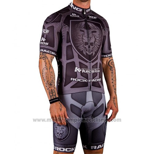 2016 Abbigliamento Ciclismo Rock Racing Marrone Manica Corta e Salopette